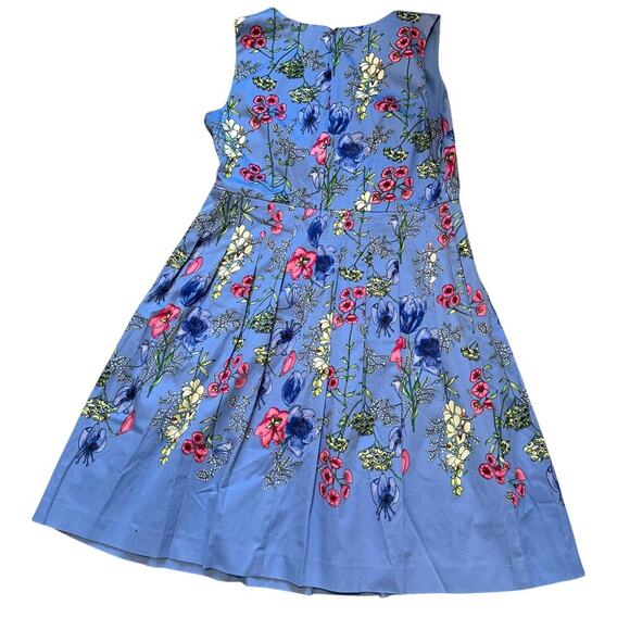 RSVP By Talbots Fit & Flare Blue Floral Cottagecore Dress w/ Scallop Neck Line - Picture 4 of 11